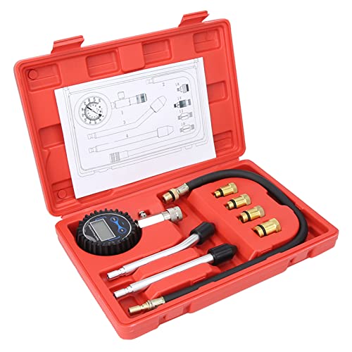 Aramox Cylinder Pressure Gauge, Digital Engine Compression Tester Kit, Accurate Readings Up to 300 PSI for Cars and Motorcycles