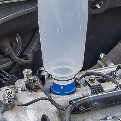 Powerbuilt 17 Piece Oil Funnel Set with Color Coded Vehicles Adapters for Cars, No Spill - 240151