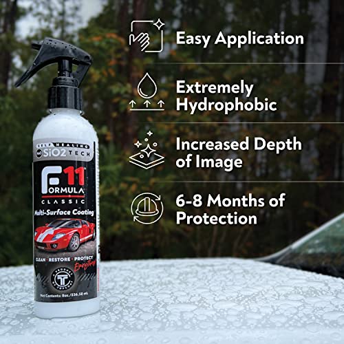 TopCoat F11 Polish & Sealer for Cars, Bikes and More – Water-Based Alternative to Ceramic Wax - 8 oz F11 Kit with Travel Bottle and 2 Microfiber Towels