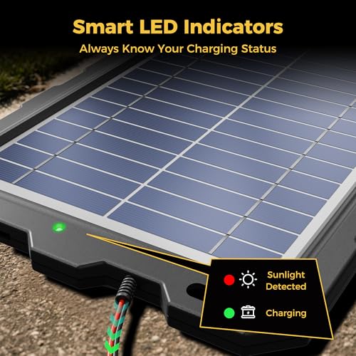SUNAPEX 12V Solar Battery Charge: 8W Waterproof Portable Solar Panel Kit - Battery Maintainer Trickle Charger - with Upgrade Built in Charge Controller for Car Boat RV Trailer Automotive Motorcycle - size: 8W