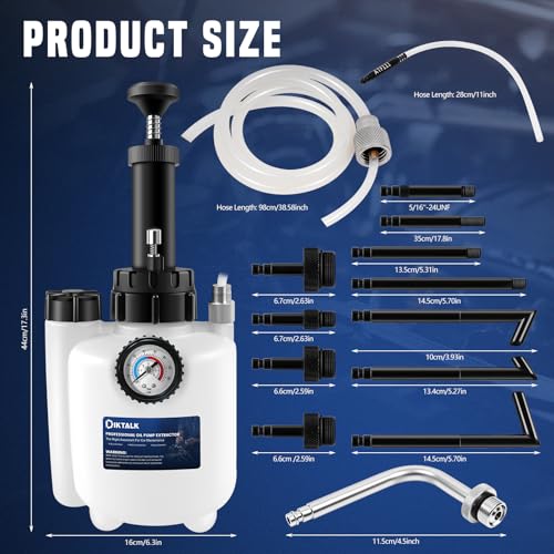 Transmission Fluid Pump Kit,3L Manual Fluid Transfer Pump Oil Pump Extractor with 12 ATF Refill Adapters,Automotive Oil Filling Filler System Fluid Pump Tool