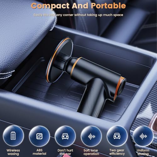 Cordless Car Buffer Polisher Kit, Dual Action Random Orbital Polisher for Car Detailing, 2 Variable Speeds 1700-2500RPM, Polishing Detailing & Waxing Machine for Car Boat with 2 x 2000mAh Battery