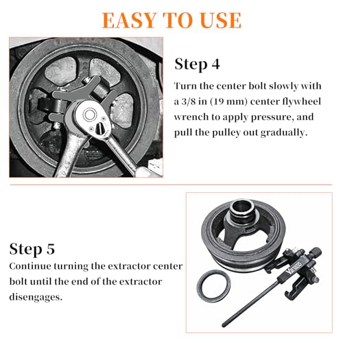 Harmonic Balancer Puller Kit, Adjustable Upgraded 3-Jaw Puller for Removal | Harmonic Balancer Damper Pulley Puller Kit, Compatible with Ford GM Chrysler Cadillac Chevy Trucks Mitsubishi - color: Blue Case