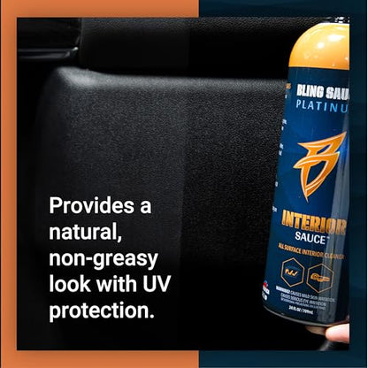 Bling Sauce Interior Sauce, All Surface Auto Interior Cleaner, 24 oz | All-surface cabin cleaner lifts grime from dashboards, vinyl, leather and plastic while leaving a clean matte finish - style: Interior Sauce