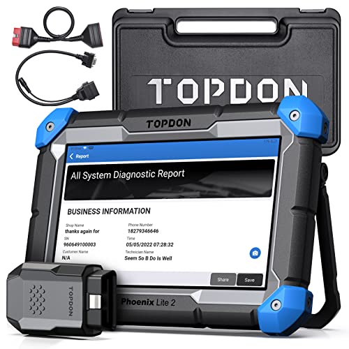 TOPDON Phoenix Lite 2 Bidirectional Scan Tool, OBD2 Scanner, Function as ONE/AD900 Lite, ECU Coding, Wireless Automotive Diagnostic Scanner, 34+ Reset Services, FCA AutoAuth, 2 Years Free Update