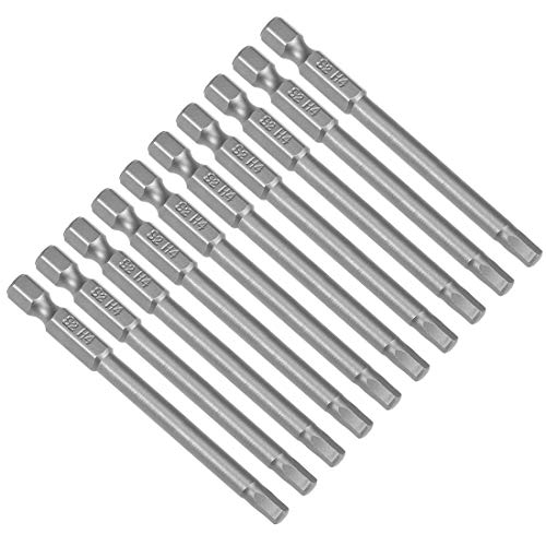 uxcell 10 Pcs H4 Magnetic Hex Head Screwdriver Bits, 1/4 Inch Hex Shank 2.95-inch Length S2 Power Tools - size: H4*75mm