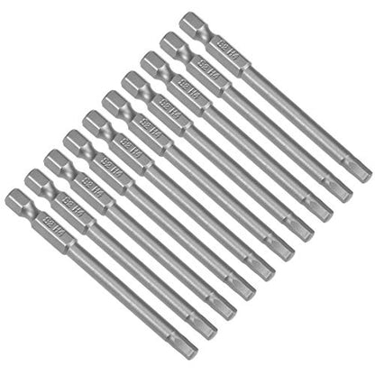 uxcell 10 Pcs H4 Magnetic Hex Head Screwdriver Bits, 1/4 Inch Hex Shank 2.95-inch Length S2 Power Tools - size: H4*75mm