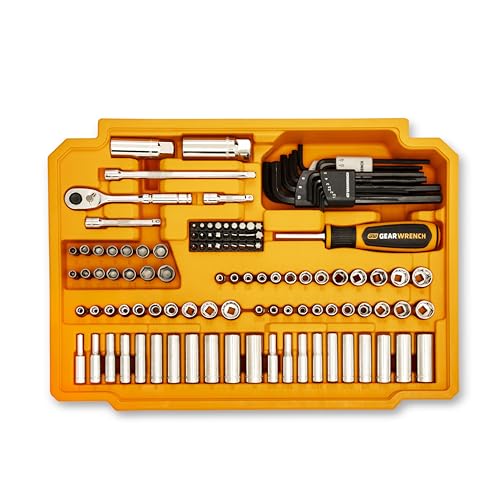 GEARWRENCH Mechanics Tool Set in 3 Drawer Storage Box, 257 Pc, 1/4 in 3/8 in and 1/2 in Drive, Metric/SAE | GW72XLCBMTS