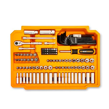 GEARWRENCH Mechanics Tool Set in 3 Drawer Storage Box, 257 Pc, 1/4 in 3/8 in and 1/2 in Drive, Metric/SAE | GW72XLCBMTS