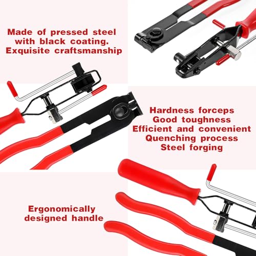 22 PCS Universal CV Joint Boot Clamp Pliers Kit, CV Boot Band Pliers with 20PCS Crimp Bands, Band Clamps Ear Type Extension for Most Cars