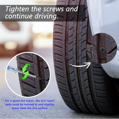 NACHLYNN 50 Pcs Tire Repair Nails Self-Tapping Rubber Screw Tool Self-Service Tire Repair Plugs Nail for Car Motorcycle Truck
