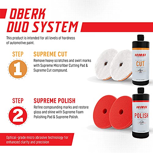 Oberk Polishing Kit - 2-Step Polish and Compound Kit - 5" Pads & Compounds