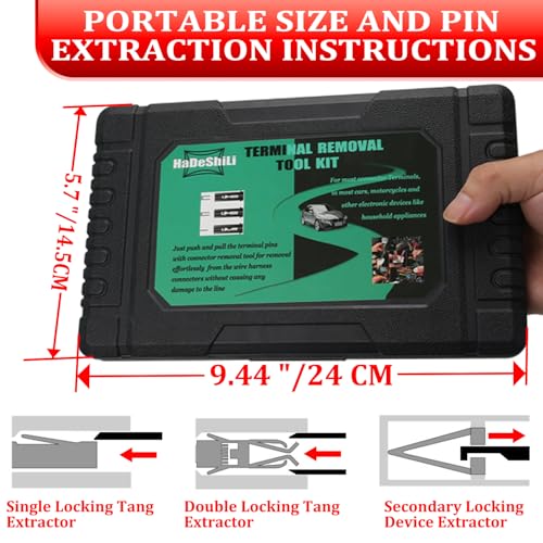 41 Pcs Terminal Pin Removal Tools with Blow-Molded Case - Electrical Pin Removal Tools Automotive Depinning Tool Kit for Automotive & Household Devices Most Connector, Red - color: red