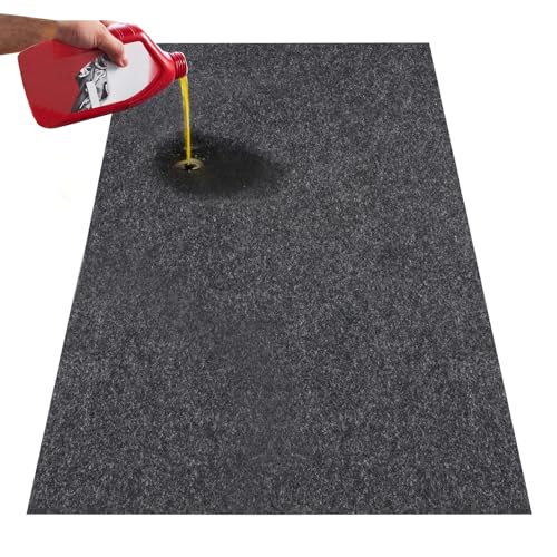 VEVOR Garage Floor Mat, 7.6'x19' Oil Spill Mat Waterproof Protection from Water Snow Rain Mud Absorbent Oil Pad for Cars, Non-Slip Containment Mat with TPE Anti-Leak Backing, Easy Clean, Cuttable - size: 7.6' x 19'