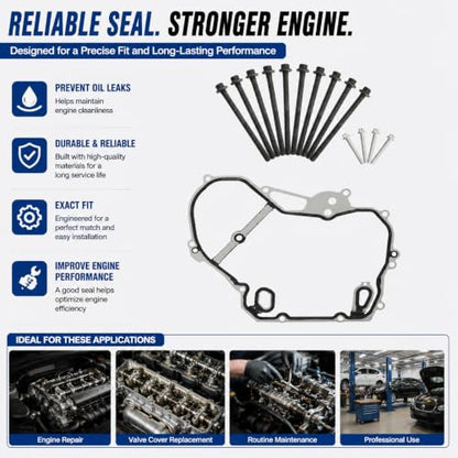 2.4L Head Gasket Set Bolts Fit For Chevy Equinox Malibu 2010-2017 | Fit For Chevy Equinox Malibu Captiva Sport GMC Terrain Fit For Buick Regal Lacrosse Timing Cover Gasket 12637166 HS26466PT - size: Gasket set GM LAF 2.4L