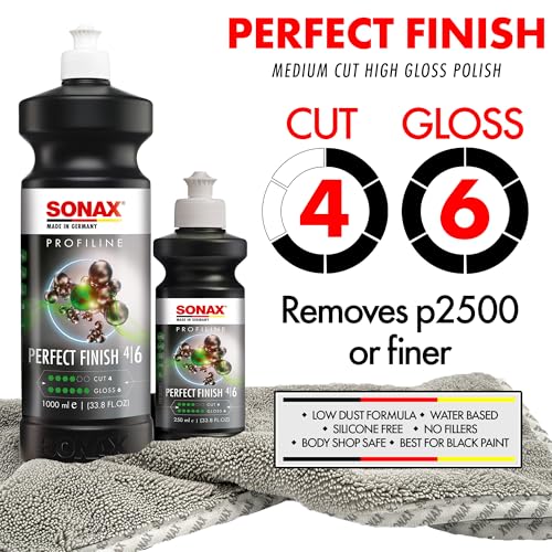 SONAX Perfect Finish 5L | Scratch and Swirl Remover Polish | Machine Compound | Paint Correction Polish | High Gloss | Black Paint Polish | No Fillers Paint Correction | 224500 - size: 169.1 fl. oz.