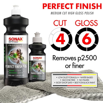 SONAX Perfect Finish 5L | Scratch and Swirl Remover Polish | Machine Compound | Paint Correction Polish | High Gloss | Black Paint Polish | No Fillers Paint Correction | 224500 - size: 169.1 fl. oz.