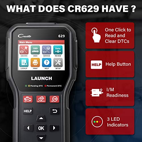 Launch CR629 OBD2 Scanner Code Reader 2026 New Scan Tool for Mechanic | Oil/BMS/SAS Reset Service Live Data Professional OBDII Diagnostic Tool for Read and Clear DTCs Lifetime Free Update for DIYer - style: CR629