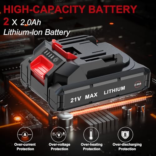 AOBEN 21V 1/2" Cordless Ratchet Wrench Kit-74 Ft-lbs Brushless Electric Power Ratchet with Variable Speed, 2X2000mAh Lithium-Ion Battery, Charger, 8 Sockets, 1/4" & 3/8" Adaptors, 3" Extension Bar - style: AB733-2C