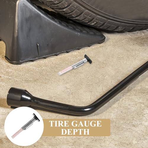 Kisangel Car Tire Tread Depth Gauge Tire Depth Measuring Tool 0-25mm Plastic Lightweight Design Types of Vehicles