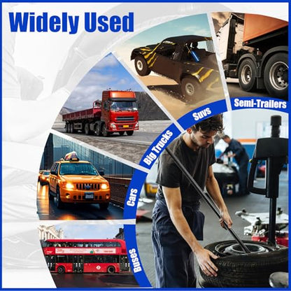 Zihvfzu 2 PCS Tire Mount and Demount Iron, Semi Truck Tire Changing Tools, Tire Bars for Semi Tires, Tire Changing Removal Tool for Tubeless Tires, Heavy Duty Tire Bar Set, 38 Inch x 4/5 Inch, Black
