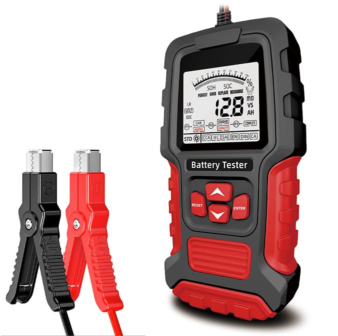 Car Battery Tester 24V 12V Load Tester，3~400AH, 40-2000CCA, Digital Automotive Battery Analyzer for Car Truck Motorcycle ATV SUV Boat Yacht