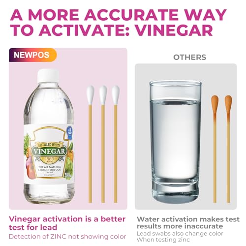 NewPos Lead Test Kit: 30 Swabs Upgraded Accurately Formulated Lead Paint Test Kit Detector Testing for Dishes Paint Cups Ceramics & All Surfaces Results in 30 Seconds