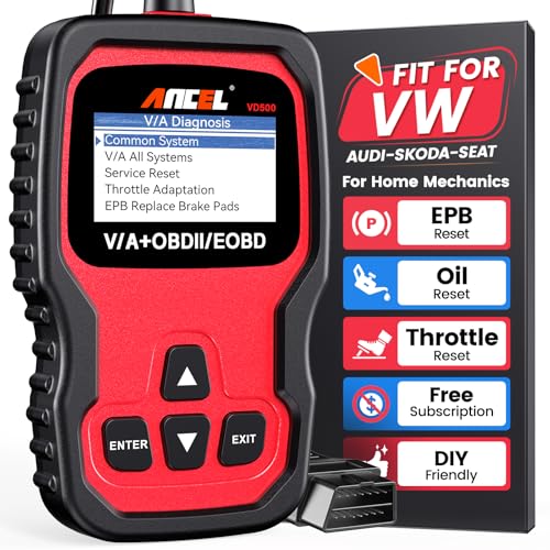 ANCEL VD500 OBD2 Scanner Diagnostic Tool for Volkswagen VW Audi Skoda Seat Diagnosis Check Engine Light EPB ABS SRS Code Reader Oil Throttle Position Adaption Brake Pad Reset