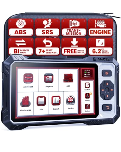 ANCEL FX6000 Bidirectional OBD2 Scanner, 4-System Diagnostic Tool for ABS, SRS, Transmission & Engine, 7+ Reset, Oil/EPB/BMS/SAS/Throttle Reset, ABS Bleeding, Live Data, Auto VIN, Lifetime Update - color: Red-Black