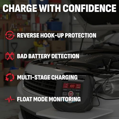 Schumacher Electric Car Battery Charger 12V/6V - Trickle Charger, Maintainer for Automobile & Marine Batteries (AGM/Gel/Deep Cycle) - SC1280 - size: Battery Charger and Maintainer