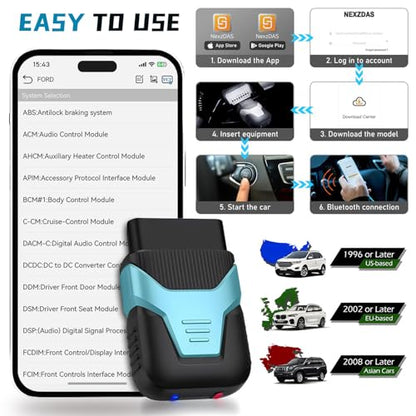 Z100 OBD2 Scanner Bluetooth 5.2 Full System Diagnostic Tool, 9+ Reset Functions, OBD2 Bidirectional Scan Tool Car Code Reader, Full OBD Mode, for iOS & Android
