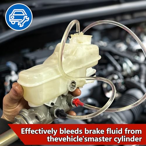 29 Pcs Master Cylinder Bleeder Replacement for 14151-Brake Bleeder Kit with 22" Hose PTFE Tape Universal Connection Fittings Clips-Brake Master Cylinder Bleeder Kit Fit for SAE and Metric