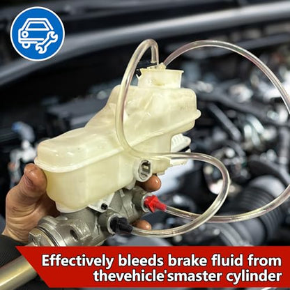 29 Pcs Master Cylinder Bleeder Replacement for 14151-Brake Bleeder Kit with 22" Hose PTFE Tape Universal Connection Fittings Clips-Brake Master Cylinder Bleeder Kit Fit for SAE and Metric