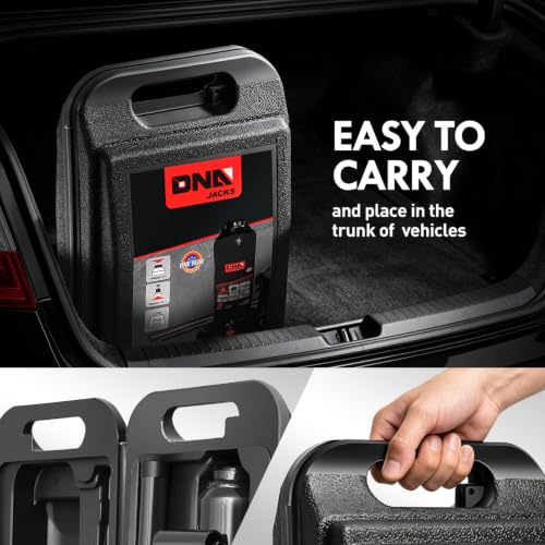 DNA Motoring 2 tons / 4000 lbs Lifting Automotive Welded Hydraulic Bottle Jack for Sedans Repair, with Manual Handle & Carrying Storage Case, Black - color: black, style: 2 ton