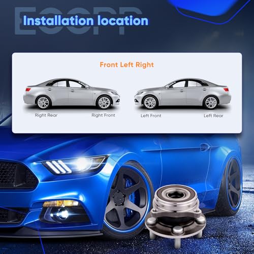 ECCPP 513287 Wheel Bearing Hub Assembly for Lexus CT200h 2011-2017 | for Toyota for Prius 2010-2015 5 lugs w/ABS Sensor Pre-Greased Sealed - size: 513287
