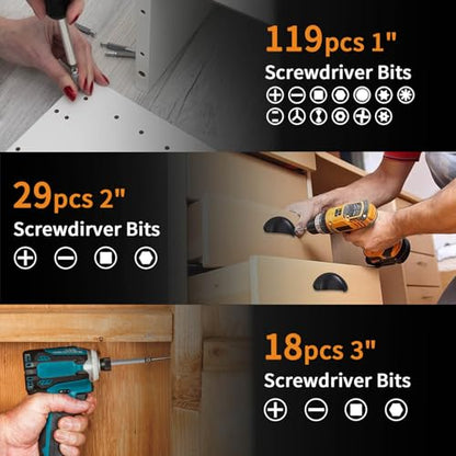 ENERTWIST 228 Pcs Screwdriver Bit Set, CR-V 1/4" Hex Shank Includes Rare Security Bits, Nut Drivers, and Magnetic Bit Holder, Ultimate Driver Set with Sturdy Tool Box