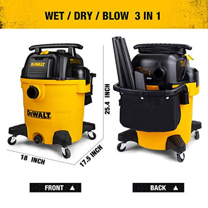 DEWALT 12 Gallon Poly Wet/Dry Vac, 5.5 HP Shop Vacuum Wet Vacuum Cleaner for Workshop, Jobsite, Commericial Area, Large Pick-Up Capacity, Yellow,DXV12P - size: 12 gallon