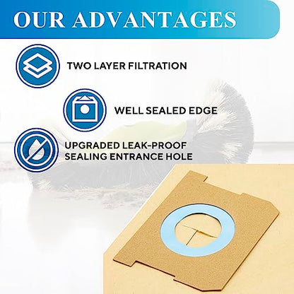 12 Pack DXVA19-4102 Dust Bags for DEWALT 12-16 Gallon Wet Dry Vacuum, Compatible with DXV12P DXV14P DXV16P DXV16PA DXV16S