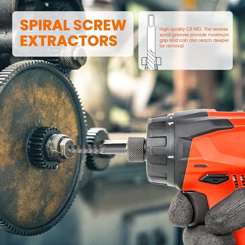 35-Piece Screw Extractor & Left-Hand Drill Bit Set – Easy Out Bolt Remover for Stripped, Broken, Rusted Screws, Bolts, Nuts & Studs - size: 35PCS