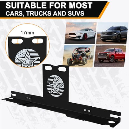 Wheel Alignment Tool with Imperial Tape Measure, Upgraded Automotive Alignment kit Without Removing Calipers, Heavy-Duty Stainless Steel Toe Alignment Plates for Most Cars, Trucks and SUVs