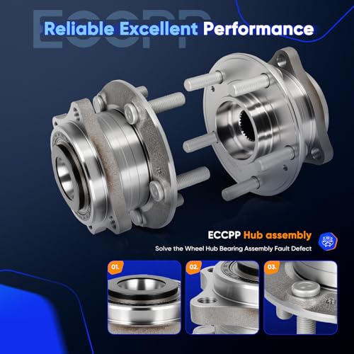 ECCPP 2-Piece 513395 Wheel Hub Bearing for Kia Sedona 2015-2019 | 5 lugs Pre-Greased Sealed - size: 513395*2