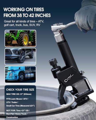 Manual Tire Bead Breaker, 38"-42" Tire Changer Tool w/Rubber Pad, Protect Aluminum Alloy Hubs, Easy-Operated Tire Repair Tools for Car Truck Tractor Mower ATV RV