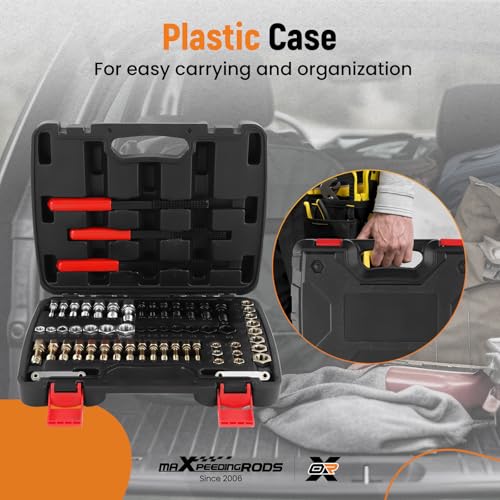 maXpeedingrods 61Pcs Thread Restorer Kit, Rethread Repair Tool, UNC UNF & Metric Thread Chaser Set with Thread Pitch Gauge
