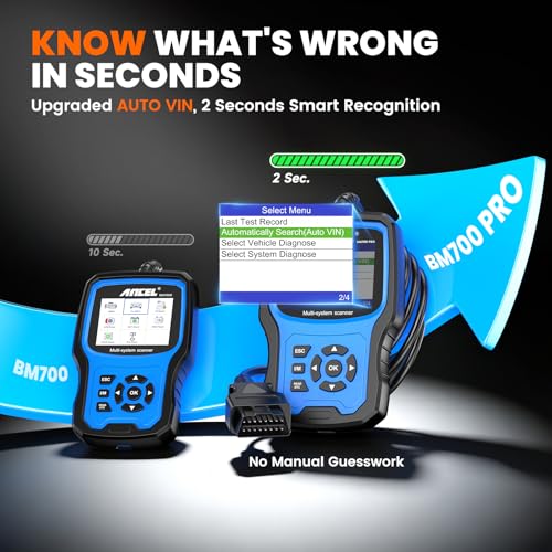 ANCEL BM700 PRO Fit for BMW Scanner - Battery Registration Tool, Code Reader for BMW/Mini/RR, Advanced OBD2 Scanner Auto V-I-N, Full System Diagnostic for BMW Scan Tool with All Reset Services (Blue) - color: BM700 Pro Blue