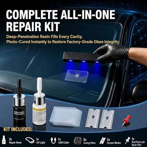 Callmynm Upgraded Windshield Repair Kit for Chips and Cracks, Nano Auto Glass Repair Fluid, 2-Pack | 2026 Professional Car Glass Repair Kit, Easy home fix for Star, Bulls-Eye & Long Cracks, skip expensive shop bills
