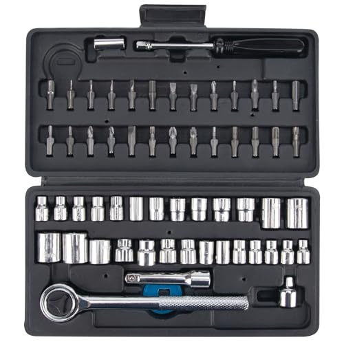 Performance Tool W1168 SAE/Metric 60-Piece Socket (1/4-Inch & 3/8-Inch Drive) and Bit Set - size: 60-Piece (Pack of 1), style: Socket & Bit Set