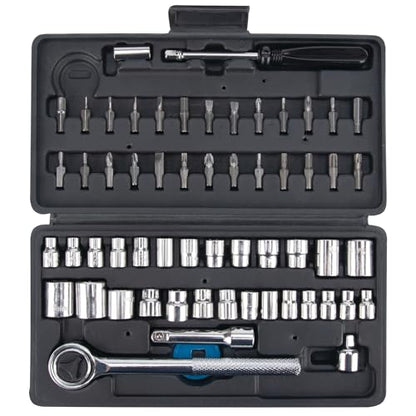 Performance Tool W1168 SAE/Metric 60-Piece Socket (1/4-Inch & 3/8-Inch Drive) and Bit Set - size: 60-Piece (Pack of 1), style: Socket & Bit Set