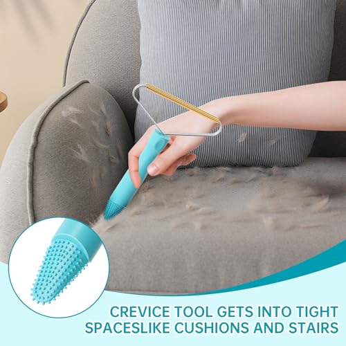 3-Pack Pet Hair Removal Tool,Dog Cat Hair Remover,Lint Shaver Cleaner Pro,Fur Removal Tool,Portable Carpet Scraper,Carpet Rake,Pet Hair Brush for Carpet,Clothes,Car Mats,Couch,Pet Bed,Furniture - color: Blue