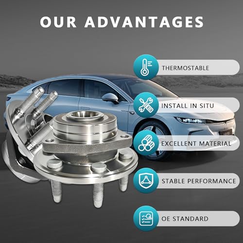 513289 Wheel Bearing Hub Assembly for Cadillac SRX 2010-2016 | Hub for Saab 9-4X 2011, Eliminates Noise, Fixes ABS & Hub Issues, Simple Installation, Direct Bolt-On, No Warning Lights - size: 513289