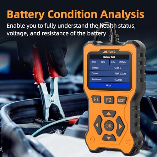 Car Battery Tester 12V 24V Load Tester,100-2000CCA Automotive Alternator Tester Battery Analyzer Digital Charg System Scan Tool Crank System Tester for Truck Marine Motorcycle SUV Boat.